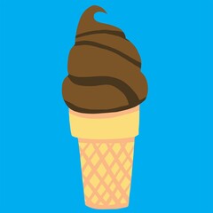 Colorful freehand drawing of a cone of icecream.
