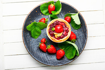 Summer biscuit with strawberries