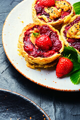 Summer tartlets with strawberries