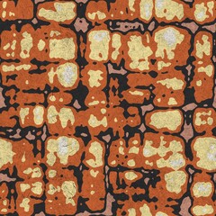 Seamless funky grungy pattern motif for print. High quality illustration. Non print of weird textured dabs of color on paper texture. For surface design printing or any sort.