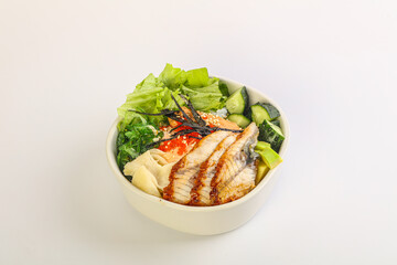 Poke with eel and rice