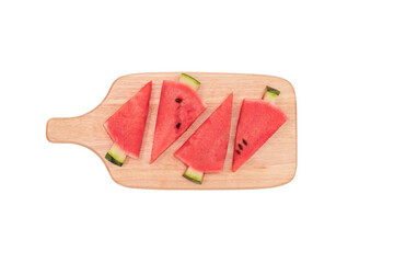 Isolated watermelon on white background with clipping path