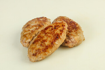 Homemade roasted cutlet minced meat