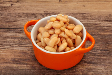 White beans kidney in the bowl