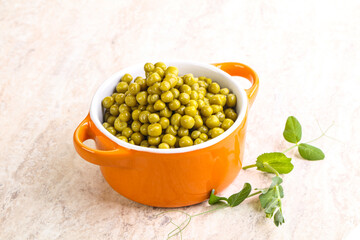 Marinated Green peas in the bowl