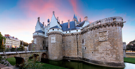 France - Nanste, Castle of the Dukes of Brittany or Chateau des ducs de Bretagne - obrazy, fototapety, plakaty