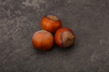 Hazelnut heap isolated over background