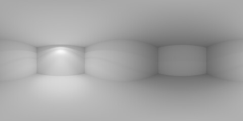 White empty room with lamp light on wall HDRI map