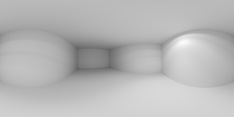 Dark empty white room with lamp light on wall HDRI map