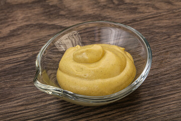 Dijon mustard sauce in the bowl