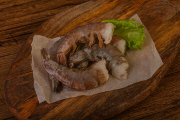 Raw tiger prawn for cooking
