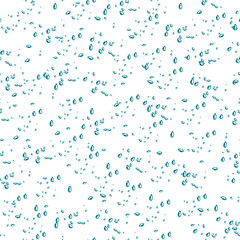 Seamless pattern with water drops on a white background.