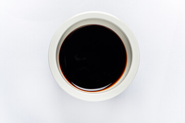 soy sauce on the white background
