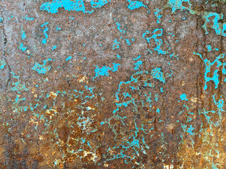 Grungy metal wall with rusty surface