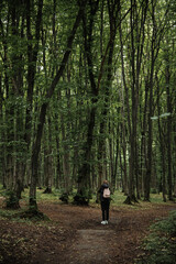 man in the forest, nature and man