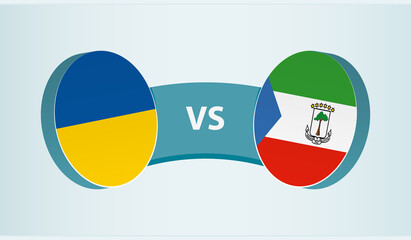 Ukraine versus Equatorial Guinea, team sports competition concept.