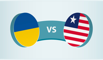 Ukraine versus Liberia, team sports competition concept.