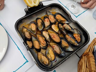 Muscle fish for dinner on the Azores