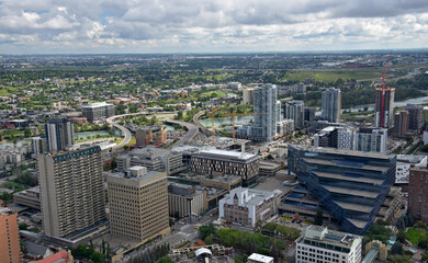 Fototapeta premium view of downtown calgary, alberta, canada, from the calgary tower