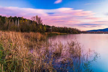 Sunset over the lake