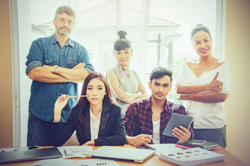Fototapeta premium Portrait of successful business team looking at the camera