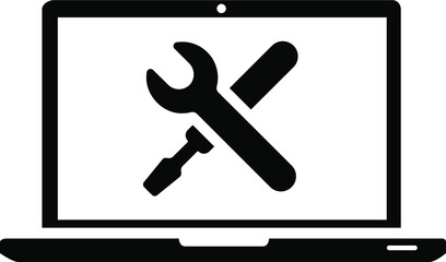 computer repair vector illustration. Service and Seller logo. Technical support 