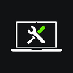 computer repair vector illustration. Service and Seller logo. Technical support 