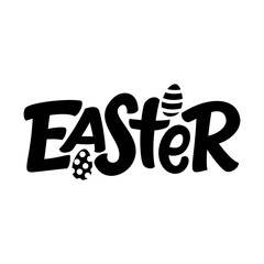 Easter hand drawn lettering and typography text.