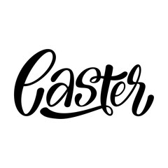 Easter hand drawn calligraphy and lettering spring poster.