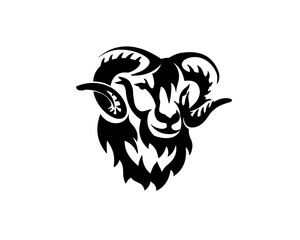goat head art logo design template illustration