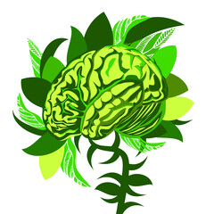 An abstract vector illustration on Mental Health and well being on an isolated white background