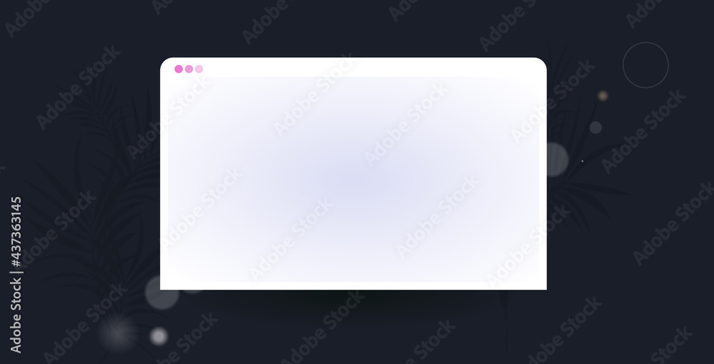 Poster modern web browser window internet empty page ui template horizontal