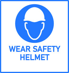 vector image of wearing a safety helmet