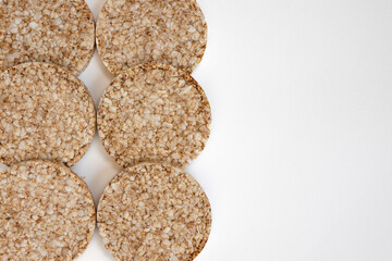 rice cakes isolated on white background, grain crispbreads