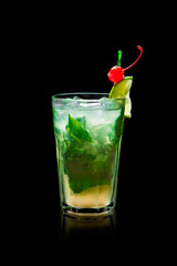 cocktail with lime and ice