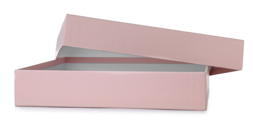 Elegant pink gift box isolated on white