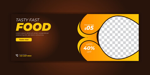 Food Restaurant Social Media Instagram Post Facebook Cover Page Timeline Web Banner Template Design 