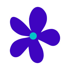  Spring purple flowers. Vector illustration in doodle style 