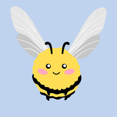 Cute cartoon bee. Vector illustration. 