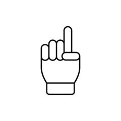 Obraz premium Tauhid hand icon, Ramadhan icon in flat black line style, isolated on white background 
