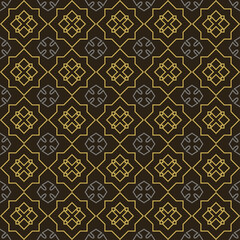 Obraz premium Abstract backgrounds patterns with trendy decorative ornaments on black background, wallpaper. Seamless pattern, texture. Vector illustration