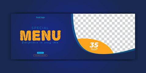 Menu Food Restaurant Social Media Instagram Post Facebook Cover Page Timeline Web Banner Template Design 