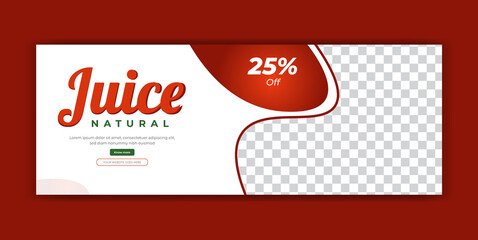 Juice Food Restaurant Social Media Instagram Post Facebook Cover Page Timeline Web Banner Template Design 
