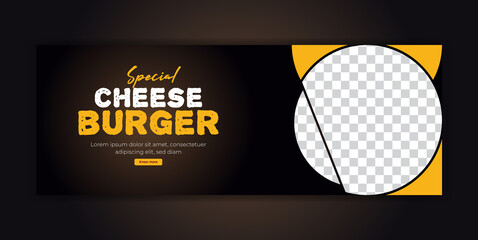 Food Restaurant Social Media Instagram Post Facebook Cover Page Timeline Web Banner Template Design 
