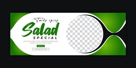 Salad Food Restaurant Social Media Instagram Post Facebook Cover Page Timeline Web Banner Template Design 