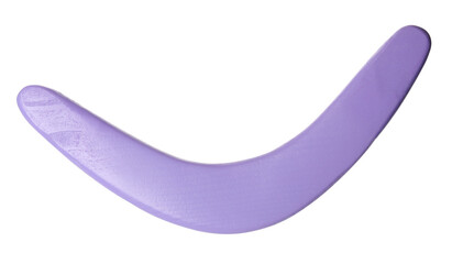 Purple boomerang isolated on white. Outdoors activity