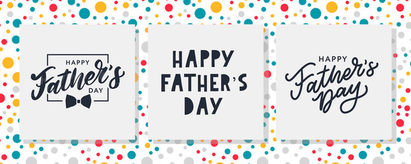 Happy father's day. Best Dad Ever Set Lettering. Banner Sale Brush text pattern vector