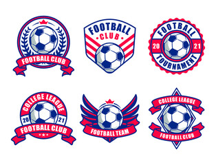 Set of soccer Logo or football club Badge.