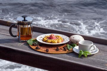 Breakfast by the sea.