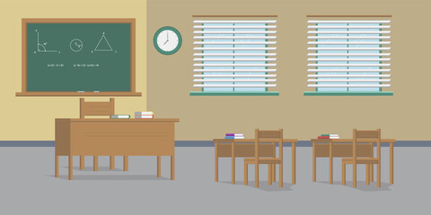 Illustration of a school math class